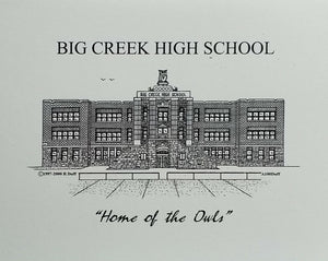 Big Creek High School note cards (c) 2021 Robert Duff Sr - duffcreations.com