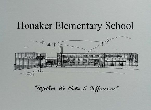 Honaker Elementary School note card (c) 2021 Robert E Duff Sr - duffcreations.com