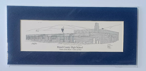 Set of (25) matted Pen & Ink prints personalized with Class of ????