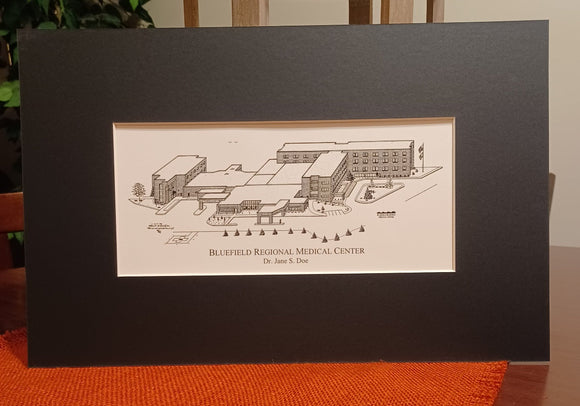 Pen & Ink Renderings  of Hospitals  (former BRMC) (C) 2023 Robert Duff Sr. - duffcreations.com 