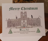 Personalized Christmas Cards Burruss Hall (C) 2022 Robert Duff Sr - duffcreations.com