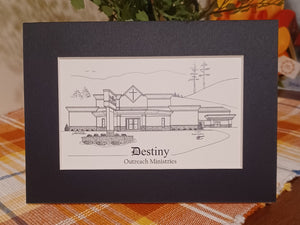 Destiny Outreach Ministries DOM (Springville VA) pen and ink print (c)2023 Robert Duff Sr - duffcreations.com