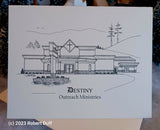 Destiny Outreach Ministries DOM (Springville VA) pen and ink notecards (c)2023 Robert Duff Sr - duffcreations.com