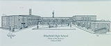 Bluefield High School personalized matted or framed print (front view) Choose from 3 Sizes