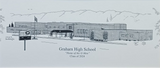 Grham High School Pen & Ink Print (c)2026 Robert Duff Sr