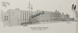 Grundy High School Pen & Ink Print - "Home of the Golden Wave"
