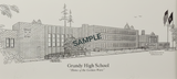 Grundy High School Pen & Ink Print - Choose from (3) Sizes