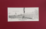 High School Prints (Standard or Personalized With YEAR) - Class Reunion Gifts - Graduation Gifts duffcreations.com - matted pen & ink prints - Choose from several sizes - Personalized BULK SALE