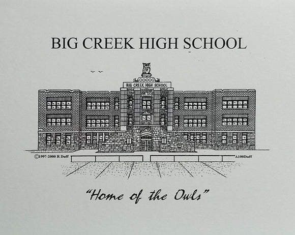 Big Creek High School note cards (c) 2021 Robert Duff Sr - duffcreations.com