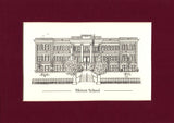 Mercer Elementary School  Mercer School matted pen & ink print (c)2022 Robert E. Duff, Sr. - duffcreations.com