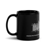 Black Glossy Mug (c) Robert Duff Sr. duffcreations.com - Burruss Hall - VIRGINIA POLYTECHNIC INSTITUTE AND STATE UNIVERSITY BLACKSBURG, VA