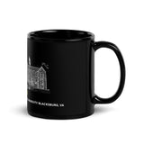 Black Glossy Mug (c) Robert Duff Sr. duffcreations.com - Burruss Hall - VIRGINIA POLYTECHNIC INSTITUTE AND STATE UNIVERSITY BLACKSBURG, VA