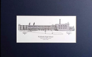 Richlands High School - personalized matted or framed print - Choose from 3 Sizes