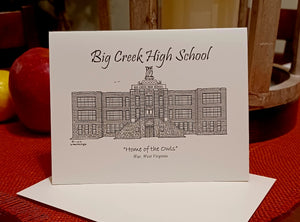 Big Creek High School note cards (c) 2022 Robert E Duff Sr - duffcreations.com