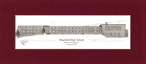 Bluefield High School  Print (rear view) (c) 2021 Robert E Duff Sr - duffcreations.com