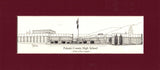 Pulaski County High matted pen & ink print (c)2022 Robert E. Duff, Sr. - duffcreations.com