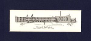 Richlands High School set of (25)- 4"x9" matted prints personalized with year!