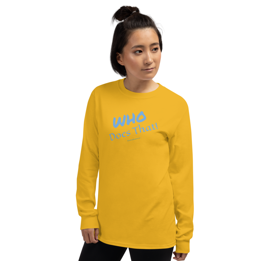 Long Sleeve T Shirt who does that blue lettering by duffcreations
