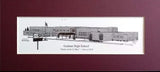 Class Reunion School prints - My School - set of (25) matted pen & ink prints - personalized with Year or Standard