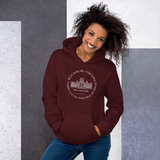 BLACKSBURG VIRGINIA - Home of Virginia Tech Campus - Burruss Hall Hoodie - (circle design)  Virginia Polytechnic Institute and State University Blacksburg, VA