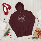 BLACKSBURG VIRGINIA - Home of Virginia Tech Campus - Burruss Hall Hoodie - (circle design)  Virginia Polytechnic Institute and State University Blacksburg, VA