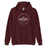 BLACKSBURG VIRGINIA - Home of Virginia Tech Campus - Burruss Hall Hoodie - (circle design)  Virginia Polytechnic Institute and State University Blacksburg, VA